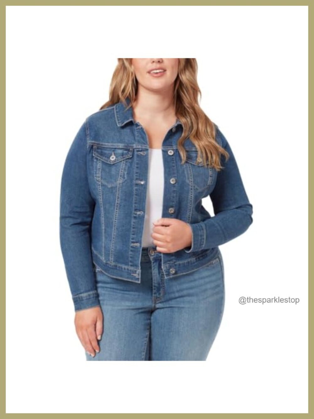 Crop Jean Jacket Long Sleeve Button Front Denim Jacket